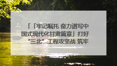 「牢记嘱托 奋力谱写中国式现代化甘肃篇章」打好“三北”工程攻坚战 筑牢国家西部生态安全屏障