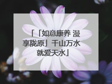 「如意康养 漫享陇原」千山万水 就爱天水