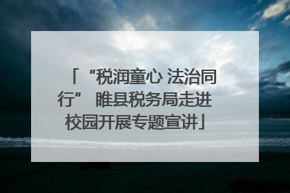“税润童心 法治同行” 睢县税务局走进校园开展专题宣讲