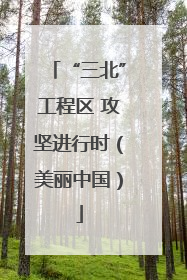 “三北”工程区 攻坚进行时（美丽中国）