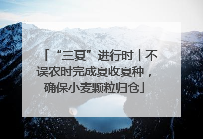 “三夏”进行时丨不误农时完成夏收夏种，确保小麦颗粒归仓