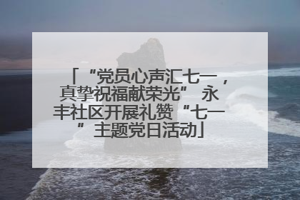 “党员心声汇七一，真挚祝福献荣光” 永丰社区开展礼赞“七一”主题党日活动