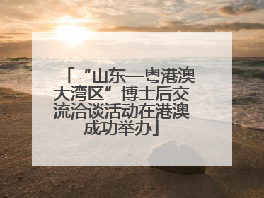 “山东—粤港澳大湾区”博士后交流洽谈活动在港澳成功举办