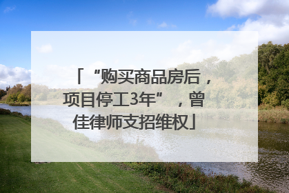 “购买商品房后，项目停工3年”，曾佳律师支招维权