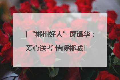 “郴州好人”廖锋华：爱心送考 情暖郴城