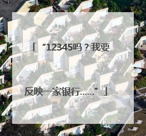 “12345吗？我要反映一家银行……”