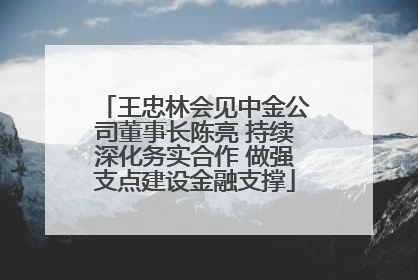 王忠林会见中金公司董事长陈亮 持续深化务实合作 做强支点建设金融支撑