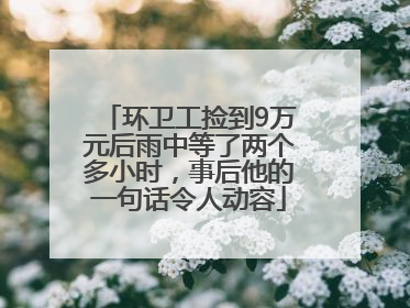 环卫工捡到9万元后雨中等了两个多小时，事后他的一句话令人动容