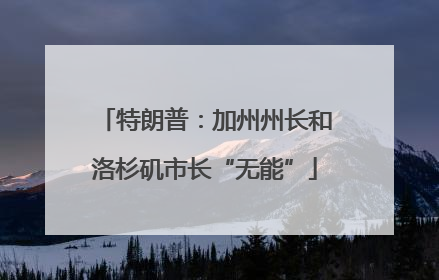 特朗普：加州州长和洛杉矶市长“无能”