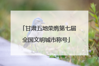 甘肃五地荣膺第七届全国文明城市称号