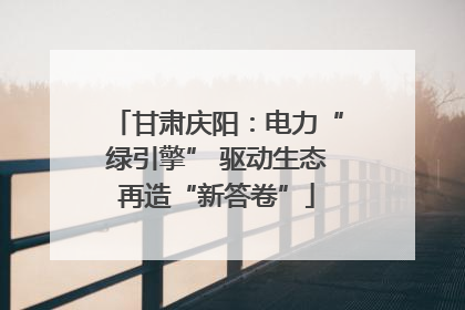 甘肃庆阳：电力“绿引擎” 驱动生态再造“新答卷”
