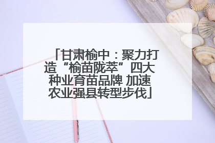 甘肃榆中：聚力打造“榆苗陇萃”四大种业育苗品牌 加速农业强县转型步伐