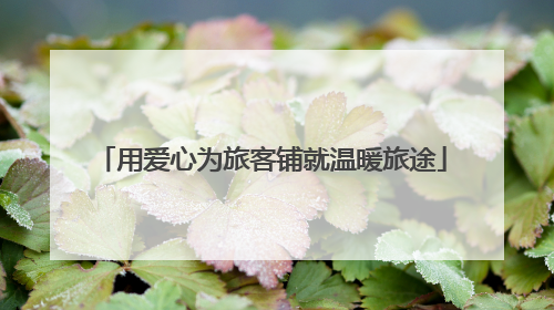 用爱心为旅客铺就温暖旅途