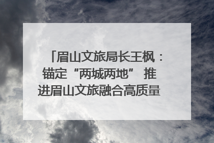 眉山文旅局长王枫：锚定“两城两地” 推进眉山文旅融合高质量发展｜文旅局长说