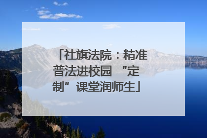 社旗法院：精准普法进校园 “定制”课堂润师生