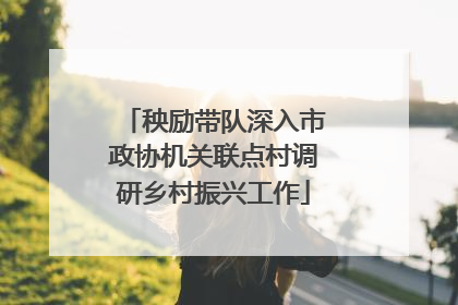 秧励带队深入市政协机关联点村调研乡村振兴工作