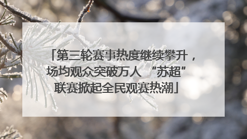 第三轮赛事热度继续攀升，场均观众突破万人 “苏超”联赛掀起全民观赛热潮