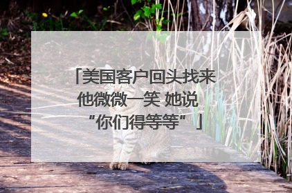 美国客户回头找来 他微微一笑 她说“你们得等等”