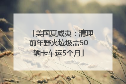 美国夏威夷：清理前年野火垃圾需50辆卡车运5个月