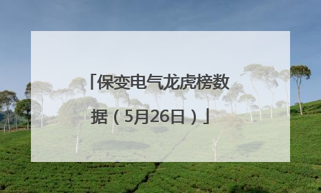 保变电气龙虎榜数据（5月26日）
