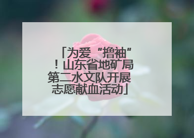 为爱“撸袖”！山东省地矿局第二水文队开展志愿献血活动