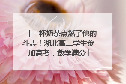 一杯奶茶点燃了他的斗志！湖北高二学生参加高考，数学满分