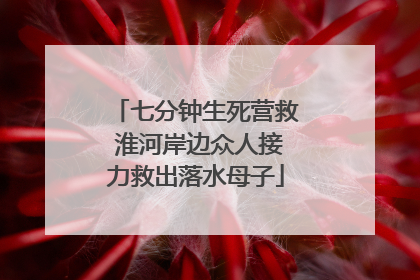 七分钟生死营救 淮河岸边众人接力救出落水母子