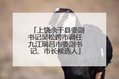 上饶余干县委副书记吴松跨市调任九江瑞昌市委副书记、市长候选人