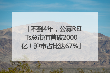不到4年，公募REITs总市值首破2000亿！沪市占比达67%
