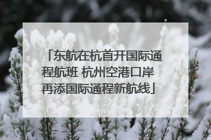 东航在杭首开国际通程航班 杭州空港口岸再添国际通程新航线