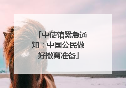 中使馆紧急通知：中国公民做好撤离准备