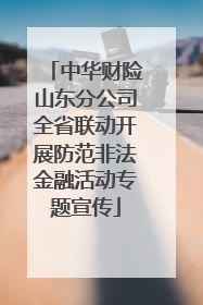 中华财险山东分公司全省联动开展防范非法金融活动专题宣传