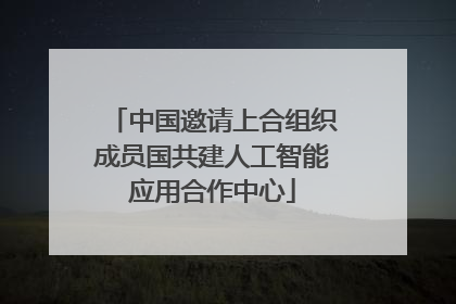 中国邀请上合组织成员国共建人工智能应用合作中心