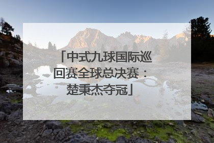中式九球国际巡回赛全球总决赛：楚秉杰夺冠