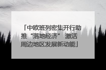 中欧班列密集开行助推“落地经济” 激活周边地区发展新动能