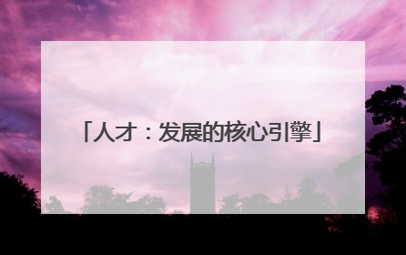 人才：发展的核心引擎