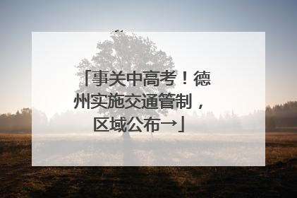 事关中高考！德州实施交通管制，区域公布→