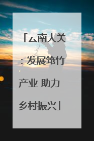 云南大关：发展筇竹产业 助力乡村振兴