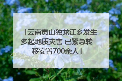 云南贡山独龙江乡发生多起地质灾害 已紧急转移安置700余人
