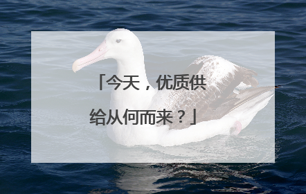 今天，优质供给从何而来？
