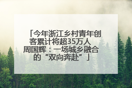 今年浙江乡村青年创客累计将超35万人 周国辉：一场城乡融合的“双向奔赴”