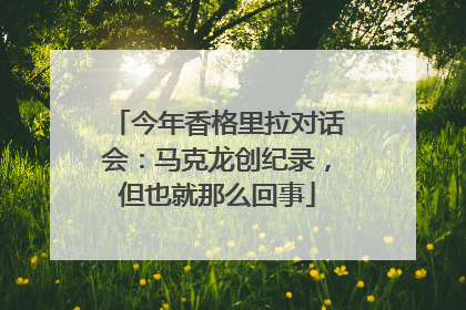 今年香格里拉对话会：马克龙创纪录，但也就那么回事