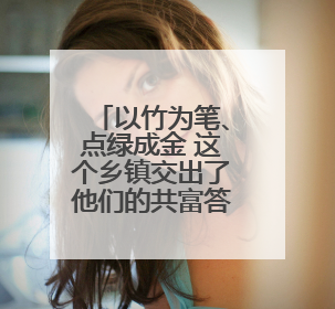 以竹为笔、点绿成金 这个乡镇交出了他们的共富答卷