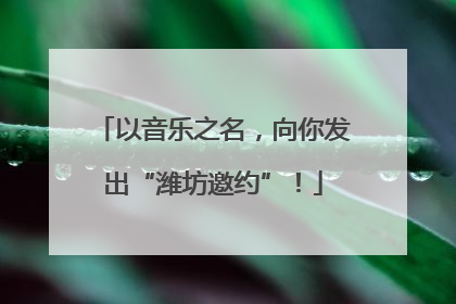 以音乐之名，向你发出“潍坊邀约”！