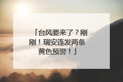 台风要来了？刚刚！瑞安连发两条黄色预警！