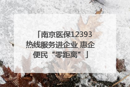 南京医保12393热线服务进企业 惠企便民“零距离”