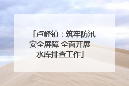 卢峰镇：筑牢防汛安全屏障 全面开展水库排查工作