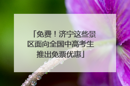免费！济宁这些景区面向全国中高考生推出免票优惠