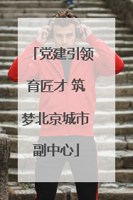 党建引领育匠才 筑梦北京城市副中心