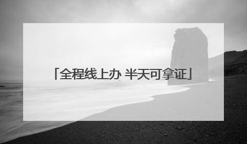 全程线上办 半天可拿证